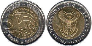 coin South Africa 5 rand 2014