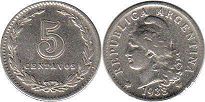 coin Argentina 5 centavos 1938