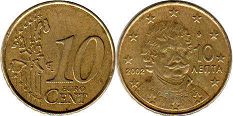 coin Greece 10 euro cent 2002