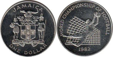coin Jamaica 1 dollar 1982