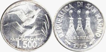 coin San Marino 500 lire 1975