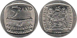 coin South Africa 5 rand 1994