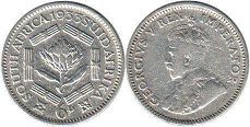 old coin South Africa 6 pence 1933