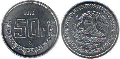 Mexican coin 50 centavos 2016