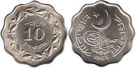 coin Pakistan 10 paisa 1965