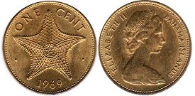 coin Bahamas 1 cent 1969