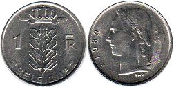 coin Belgium 1 franc 1980