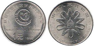 coin chinese 1 yuan 1995