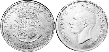 old coin South Africa 2,5 shillings 1940