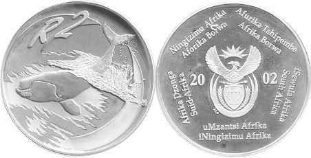 coin South Africa 2 rand 2002