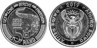coin South Africa 5 rand 2019