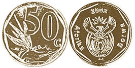 coin South Africa 50 cents 2002