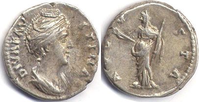 coin Roman Empire Faustina I denarius