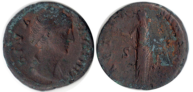 coin Roman Empire Faustina Ias