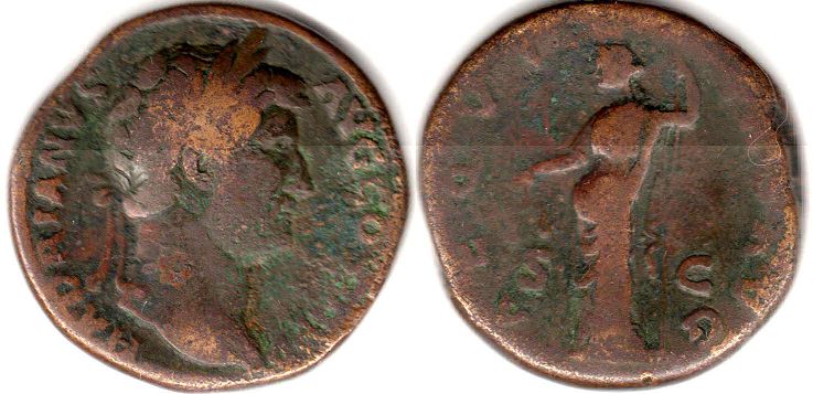 coin Roman Empire Hadrian Sestertius 