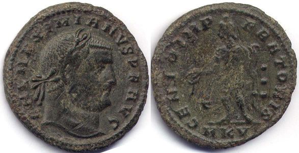 coin Roman Empire Galerius follis