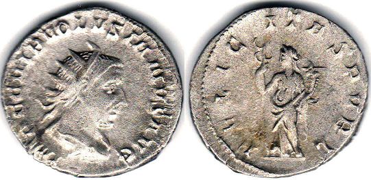 coin Roman Empire Volusianus antoninianus
