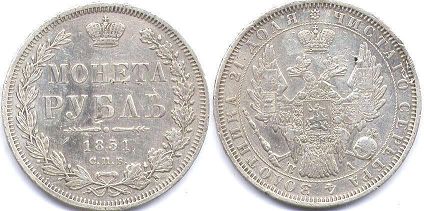 coin Russia 1 rouble 1851