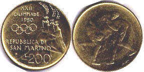 coin San Marino 200 lire 1980