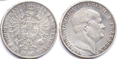 coin Prussia 1 taler 1860