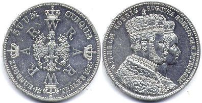 coin Prussia 1 taler 1861