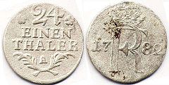 coin Prussia 1/24 taler 1782