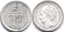 coin Netherlands 25 cents 1941