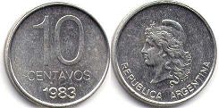 coin Argentina 10 centavos 1983