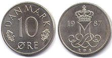 coin Denmark 10 ore 1987