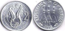 coin San Marino 2 lire 1975