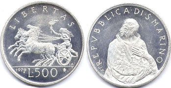 coin San Marino 500 lire 1979