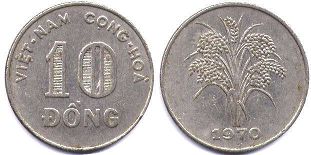 coin South Viet Nam 10 dong 1970