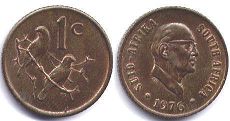 coin South Africa 1 cent 1976