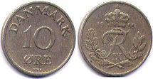 coin Denmark 10 ore 1955