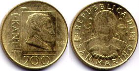 coin San Marino 200 lire 1996