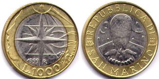 coin San Marino 1000 lire 1999