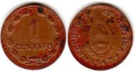 coin Argentina 1 centavo 1947