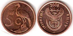 coin South Africa 5 cents 2008