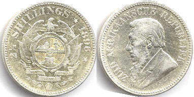 old coin South Africa 2.5 shillings 1896