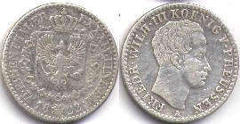 coin Prussia 1/6 taler 1822