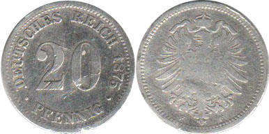 German 20 pfennig 1873-1877