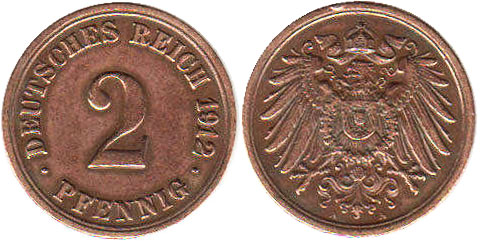 German 2 Pfennig 1904-1916