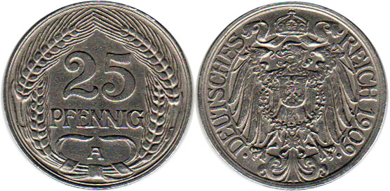 German 25 Pfennig 1909-1912