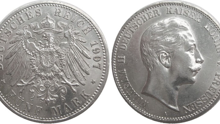 German and Prussia 5 Mark 1891-1908