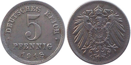 German 5 Pfennig 1915-1922