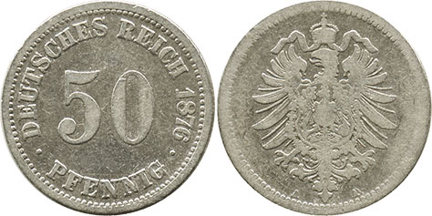 German 50 Pfennig 1875-1877