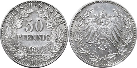 German 50 Pfennig 1896-1903