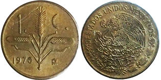 Mexican coin 1 centavo 1970