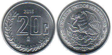 Mexico coin 20 centavos 2016