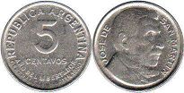 coin Argentina 5 centavos 1950